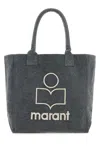 Isabel Marant Women Melange Dark Grey Cotton Small Yenky Shopping Bag