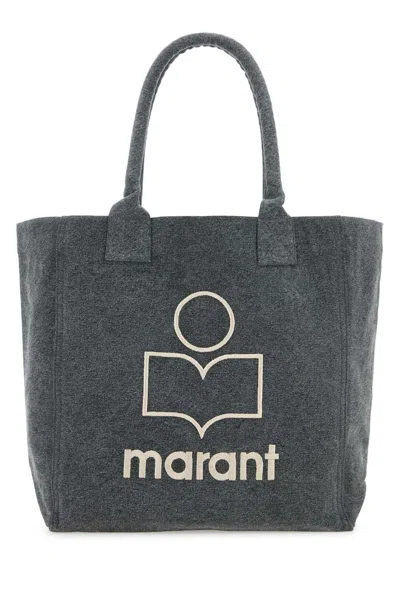 Isabel Marant Women Melange Dark Grey Cotton Small Yenky Shopping Bag In Gray