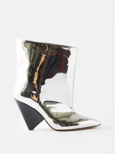 Isabel Marant Women's Miyako Metallic Pointed Booties In Silver