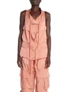 Isabel Marant Nadea Drawstring Utility Vest In Peach
