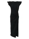 Isabel Marant Cotton Nadela Dress Cap Sleeves Midi Length In Black