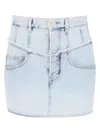 Isabel Marant Ripped-detail Denim Fitted Skirt In Light Blue