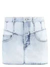 Isabel Marant Ripped-detail Denim Fitted Skirt In Denim