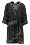 Isabel Marant Dress 'nawel' V-neckline Belted Waist In Black