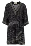 Isabel Marant Dress 'nawel' V-neckline Belted Waist In Multicolor