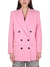 Isabel Marant Double-breasted Nevim Blazer With Peak Lapel 40 Italian Size In Pink