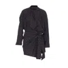 Isabel Marant Dots Print Wrap Dress Belted Waist In Blue