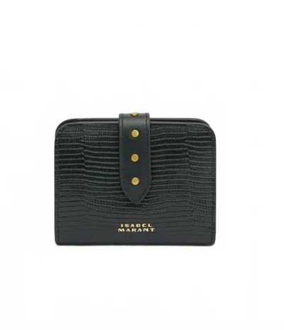 Isabel Marant Women's Oskan Embossed Wallet In Black