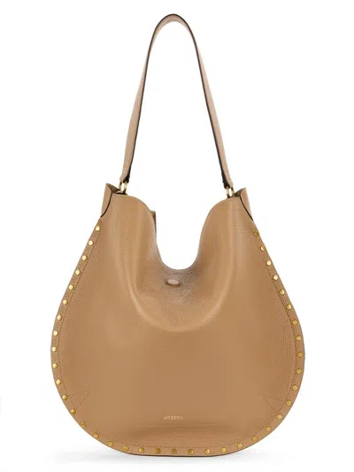Isabel Marant Women's Oskan Grained Leather Hobo Bag In Cappuccino