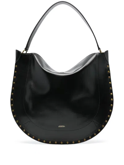 Isabel Marant Womens Black Oskan Hobo Leather Shoulder Bag