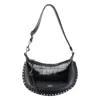 Isabel Marant Crocodile-embossed Studded Shoulder Bag In Black