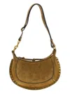 Isabel Marant Moon Shoulder Bag With Suede Finish And Studs In Brown