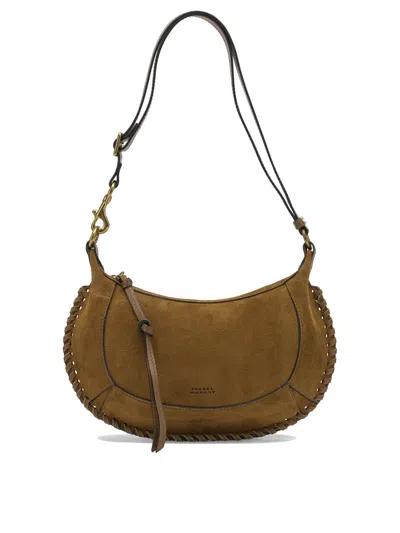 Isabel Marant Oskan Moon Suede Crossbody Bag In Brown