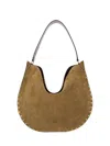 Isabel Marant Soft Suede Shoulder Bag With Studded Detail In Brown