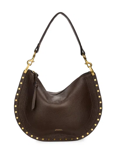 Isabel Marant Women's Oskan Soft Zip Leather Shoulder Bag In Coffee