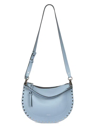 Isabel Marant Women's Oskan Studded Leather Shoulder Bag In Blue
