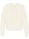 Isabel Marant Wool Cable Knit Sweater In Multicolor
