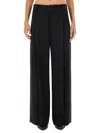 Isabel Marant Romina Pinstripe Crepe Wide Leg Pants In Black