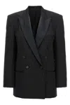 Isabel Marant Fevim Wool Double-breasted Blazer In Black