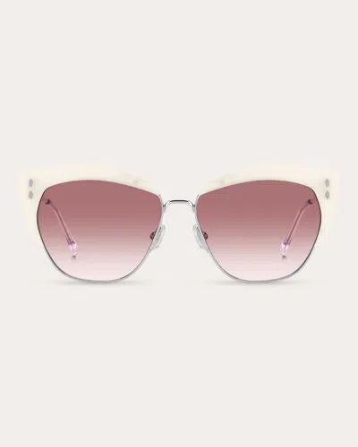 Isabel Marant Women's Pearled White Cat-eye Sunglasses