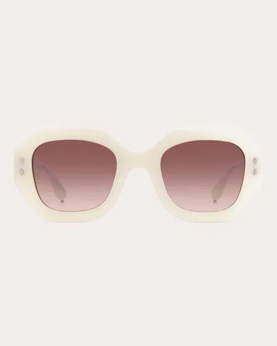 Isabel Marant Women's Pearled White Geometric Sunglasses
