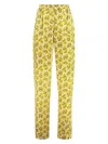 Isabel Marant Mustard High-rise Printed Trousers For Women In Yellow