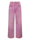 Isabel Marant Women Pink Denim Rodaynaf Jeans In Pink