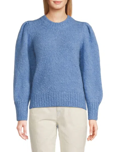 Isabel Marant Women's Puff-sleeve Cotton-blend Sweater In Blue