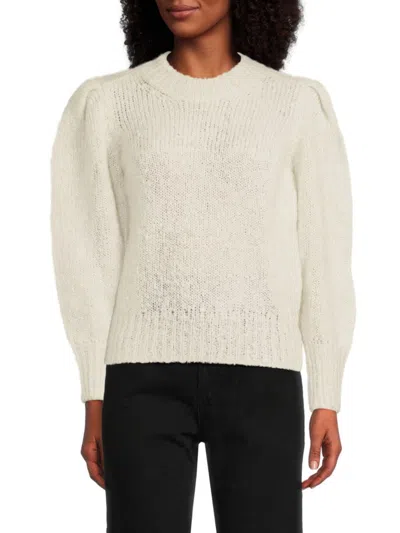 Isabel Marant Women's Puff-sleeve Mohair-blend Crewneck Sweater In Neutral