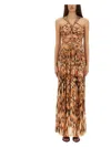 Isabel Marant "rafael" Halter Neck Maxi Dress In Orange