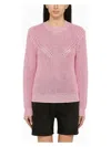 Isabel Marant Knitted Crewneck Sweater In Pink