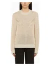 Isabel Marant Recycled Polyester Ecru Crew-neck Jumper In Beige