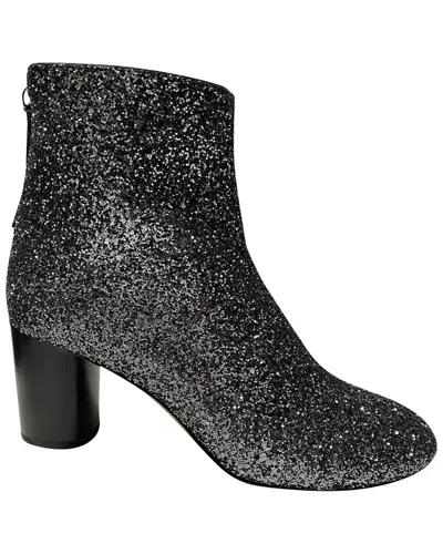 Pre-owned Isabel Marant Women's Ritza Glitter-coated Bootie (authentic Pre-loved) In Black