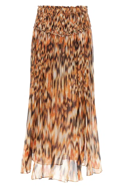 Isabel Marant 'rolande' Animal Print Skirt In Brown