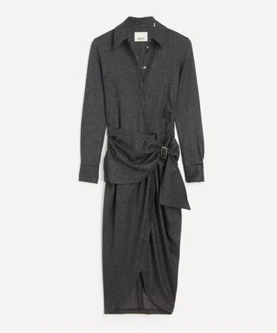 Isabel Marant Women's Rosalie Draped Pinstripe Midi Dress In Multi