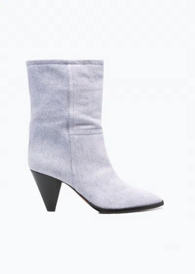 Isabel Marant Women's Rouxa Denim Boots In Lilac In Blue
