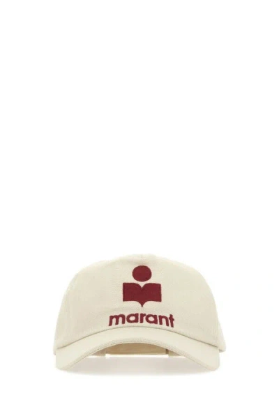 Isabel Marant White & Red Tyron Cap In Brown