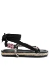 Isabel Marant Black Fabric Sandals In Nero