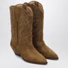 Isabel Marant Women's Sepia Colou Suede Cowboy Boot