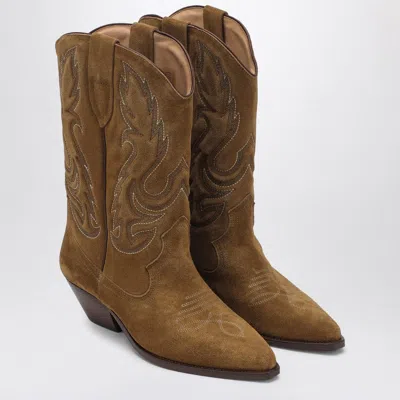 Isabel Marant Women's Sepia Colou Suede Cowboy Boot