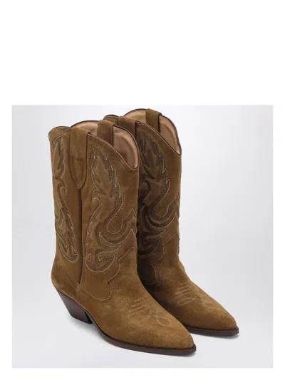 Isabel Marant Women's Sepia Coloured Suede Cowboy Boot