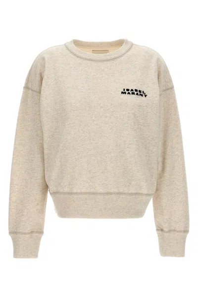 Isabel Marant Ribbed Cuffs Crew Neck Sweatshirt In Cream
