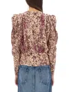 Isabel Marant Zarga Pleated Printed Silk Shirt In Multicolor