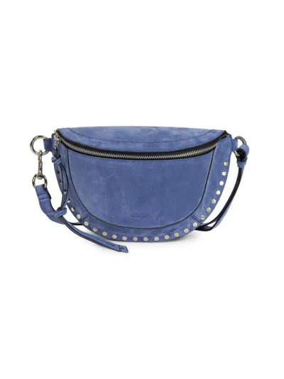 Isabel Marant Women's Skano Studded Suede Belt Bag In Faded Blue