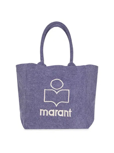 Isabel Marant Women's Small Yenky Canvas Logo Tote Bag In Purple