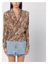 ISABEL MARANT WOMEN'S SNAKE PRINT MARLIN BLOUSE TOP