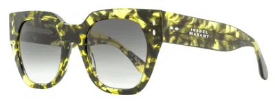 Isabel Marant Women's Square Cat-eye Sunglasses Im0158s Scl9o Yellow Havana 53mm In Brown