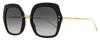 Isabel Marant Women's Square Sunglasses Im0085s 2m29o Black/gold 55mm In Black