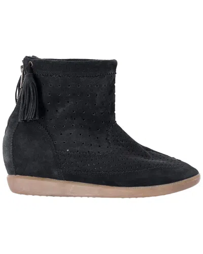 Pre-owned Isabel Marant Women's Suede Basley Tassel-embellished Wedge Ankle Boot (authentic Pre-loved)