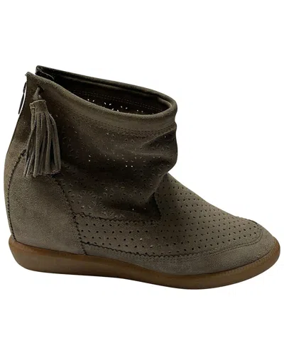 Pre-owned Isabel Marant Women's Suede Beslay Boot (authentic Pre-loved) In Gray